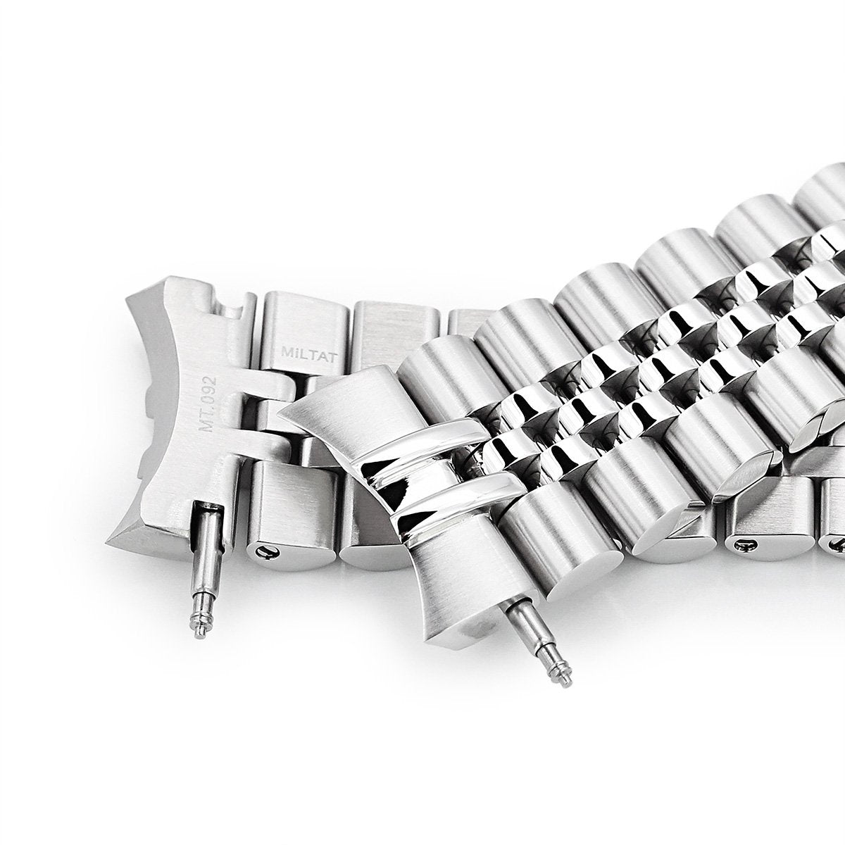 22mm Super-J Louis 316L Stainless Steel Watch Bracelet for Steinhart Sub. Black Brushed V-Clasp Strapcode Watch Bands