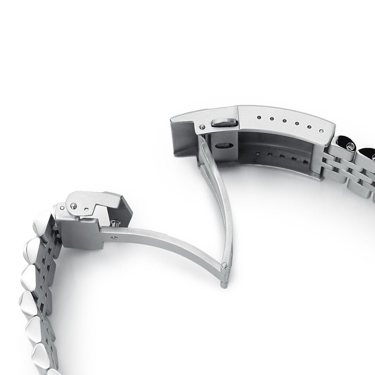 22mm Super-J Louis 316L Stainless Steel Watch Bracelet for Steinhart Sub. Black Brushed V-Clasp Strapcode Watch Bands