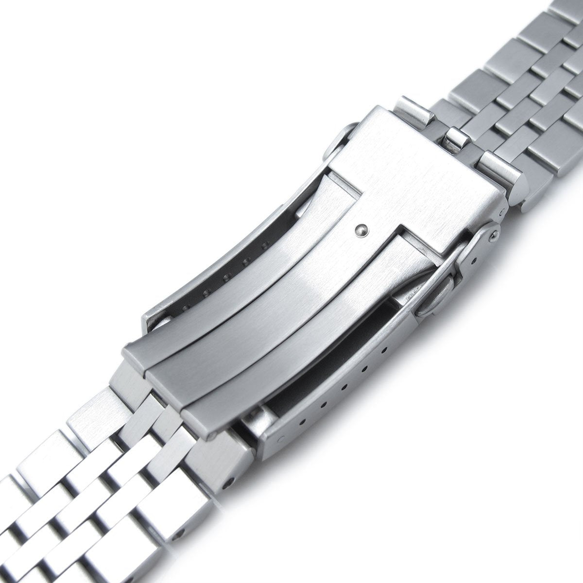 22mm Super-J Louis 316L Stainless Steel Watch Bracelet for Steinhart Sub. Black Brushed V-Clasp Strapcode Watch Bands