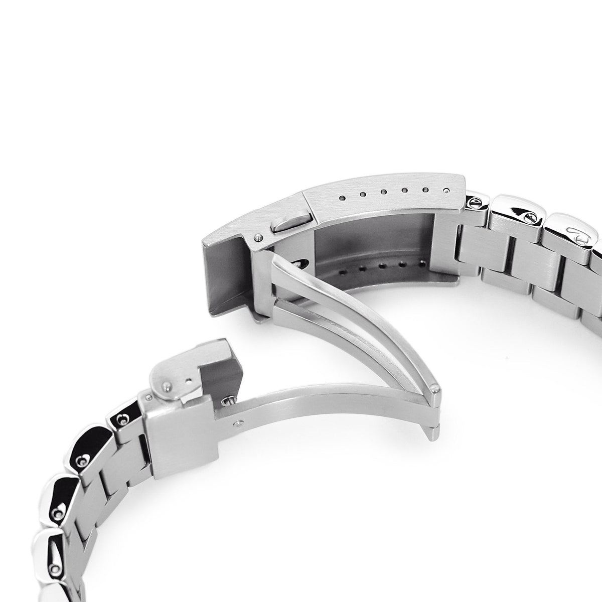 22mm Bandoleer 316L Stainless Steel Watch Bracelet for Seiko SKX007 Brushed V-Clasp Strapcode Watch Bands