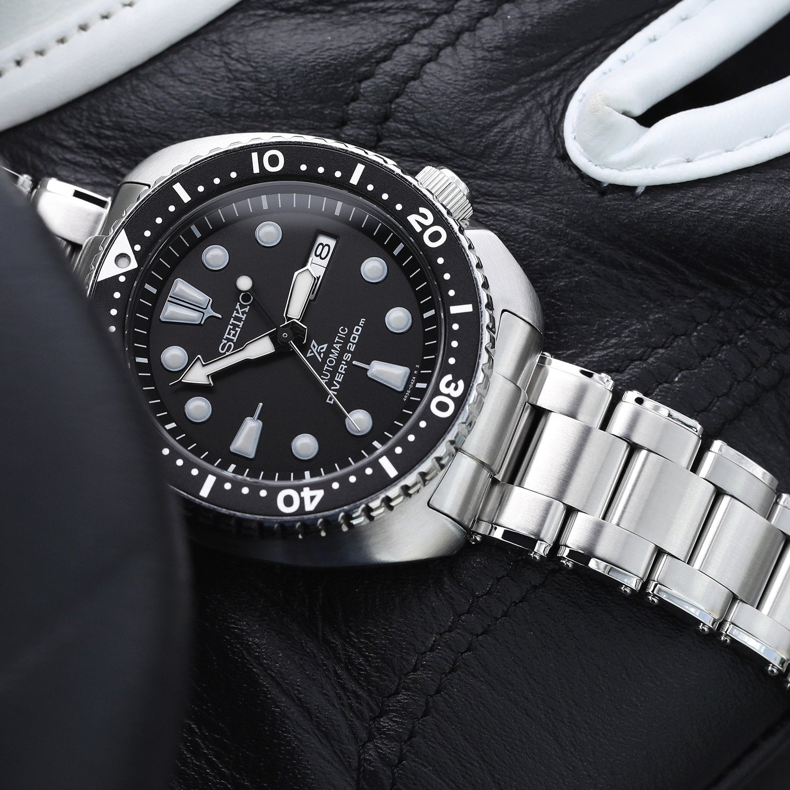 22mm Metabind 316L Stainless Steel Watch Bracelet for Seiko new Turtles SRP777 Brushed V-Clasp Strapcode Watch Bands