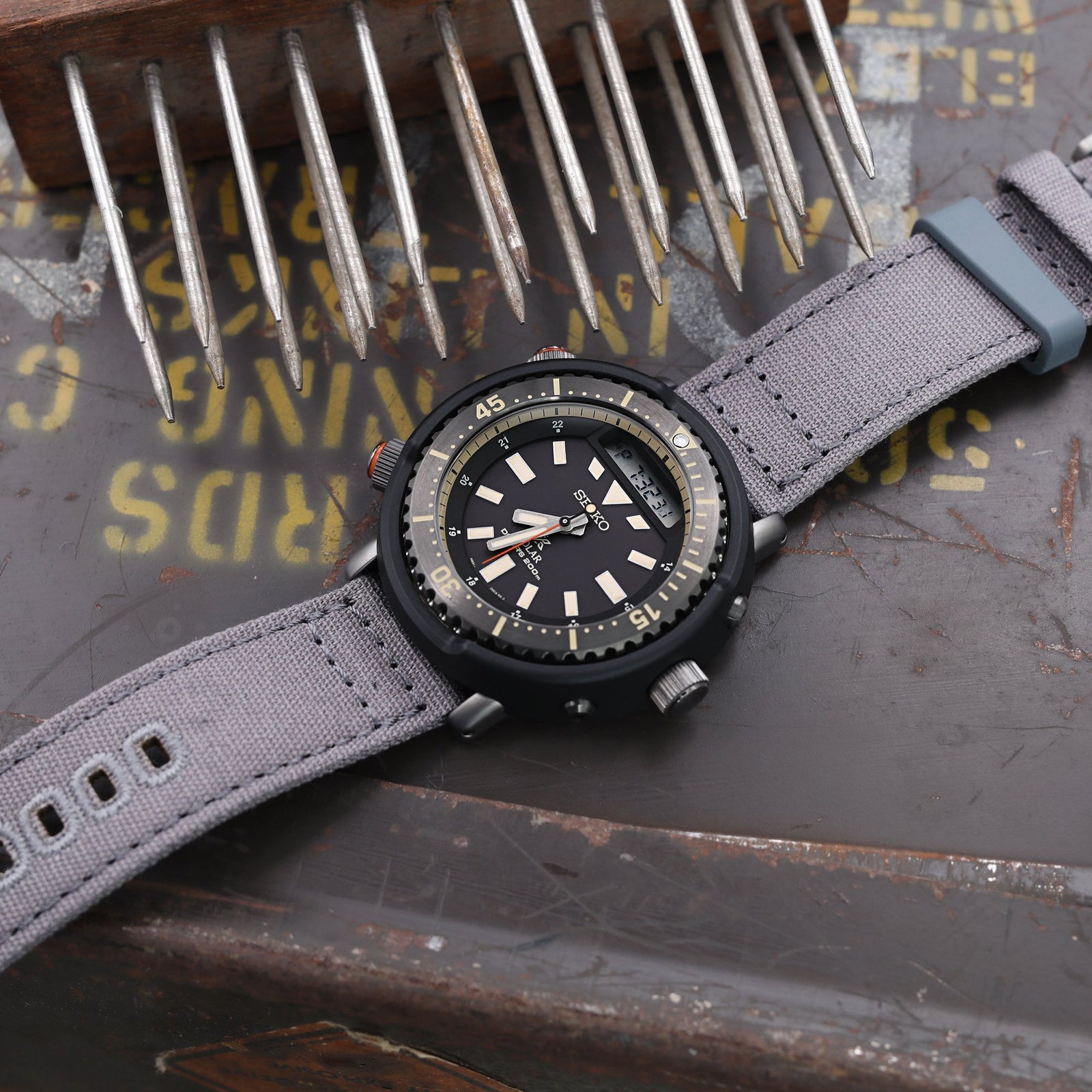 Ash Grey Quick Release Canvas Watch Strap 22mm or 20mm Strapcode Watch Bands
