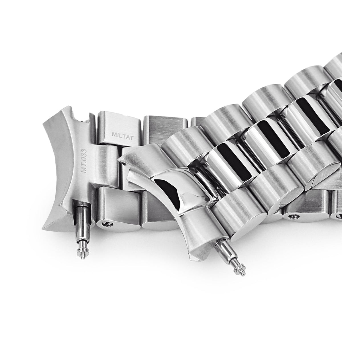 22mm Endmill 316L Stainless Steel Watch Band for Seiko SKX007, Brushed and Polished Diver Clasp Strapcode Watch Bands