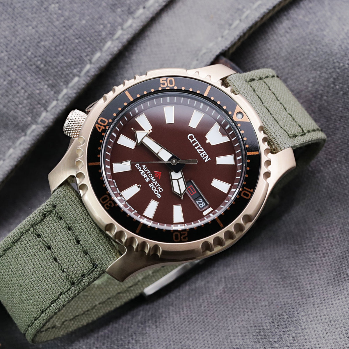 Citizen Promaster Marine Mechanical Divers Watch 200m Limited Edition NY0083-14X Rose Gold Strapcode Watch Bands