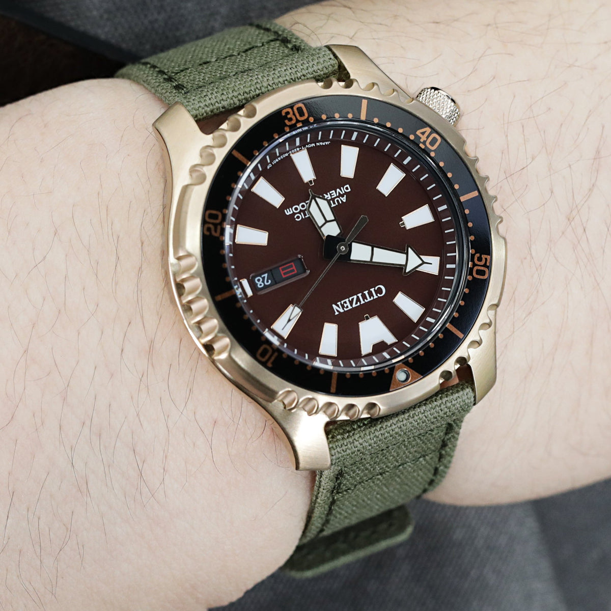 Citizen Promaster Marine Mechanical Divers Watch 200m Limited Edition NY0083-14X Rose Gold Strapcode Watch Bands