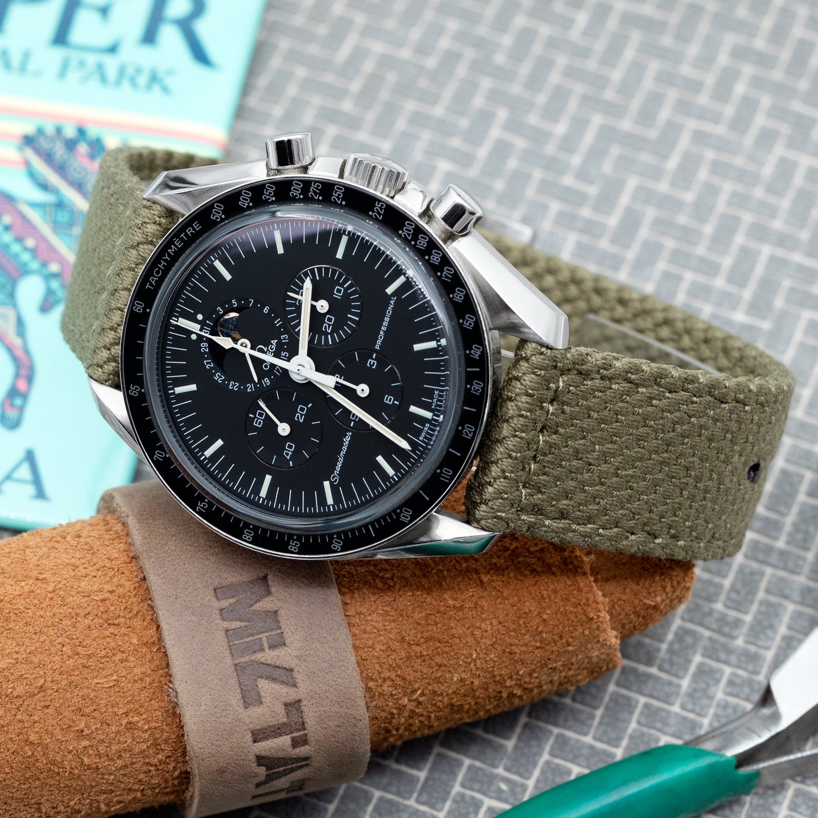 Military Green Premium Nylon Honeycomb Weave Quick release Watch Strap Strapcode Watch Bands