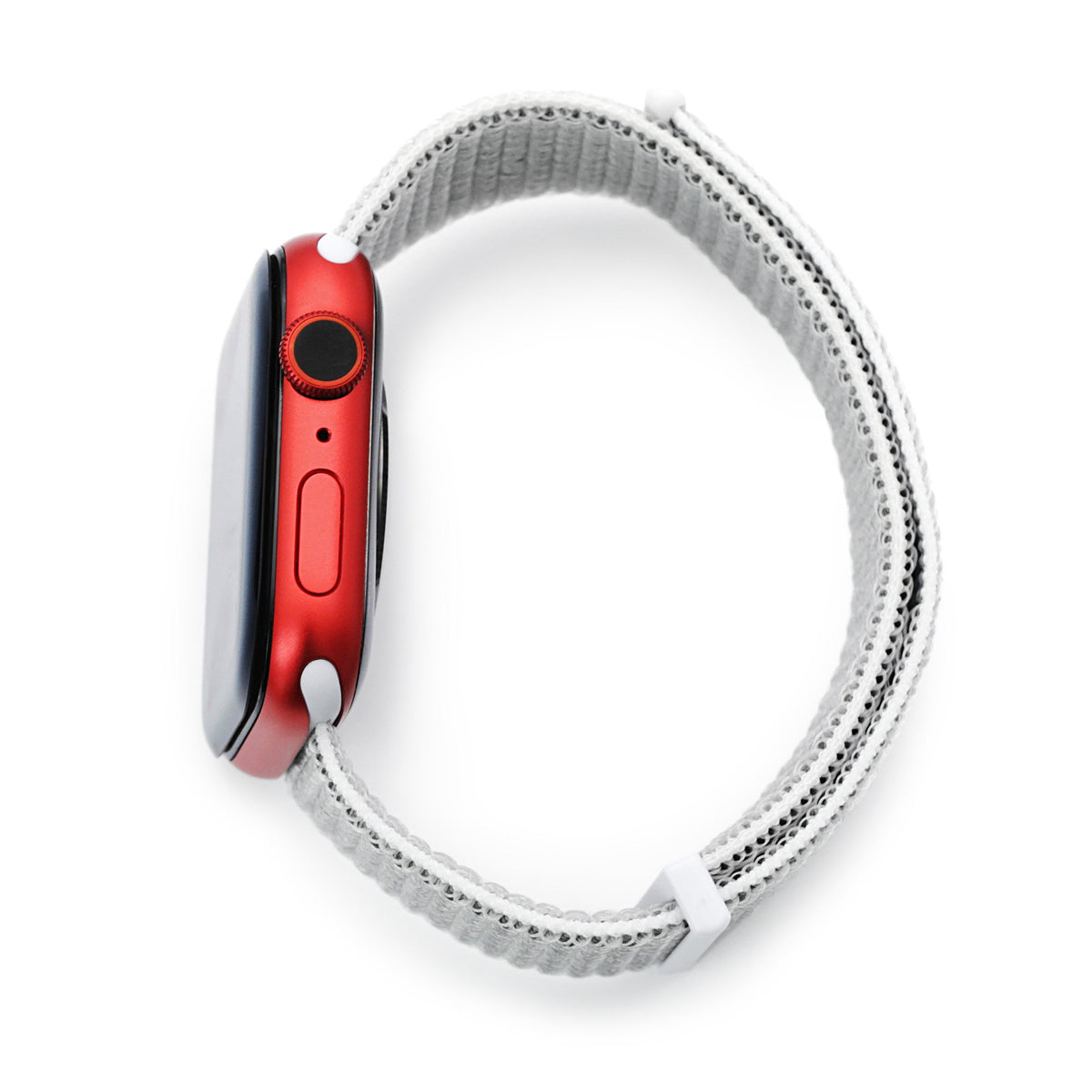 22mm Off White Hook &amp; Loop Durable Nylon Watch Band compatible with Apple Watch 44mm / 45mm models Strapcode Watch Bands