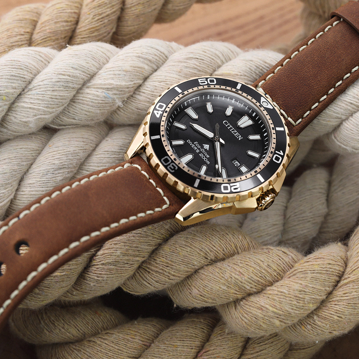 Citizen Promaster BN0193-17E watch  Rose Gold coated Eco-Drive Diver  Strapcode Watch Bands