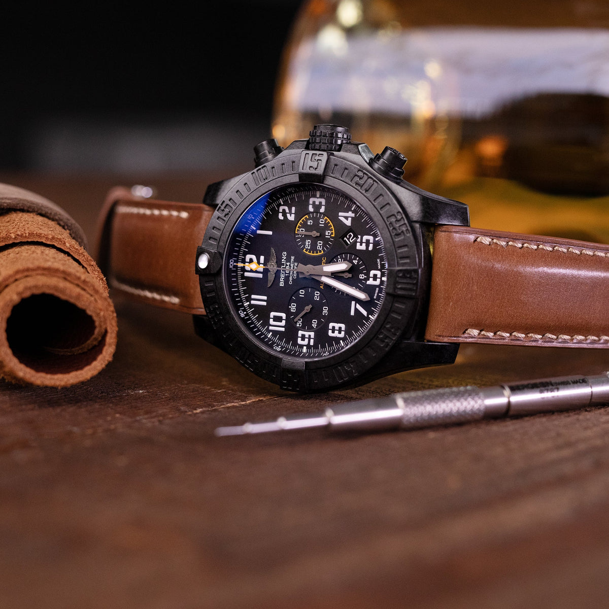 Panerai Luminor Submersible 44mm Steel Mens Watch PAM00243, Breitling Avenger Hurricane 12H Strapcode watch bands