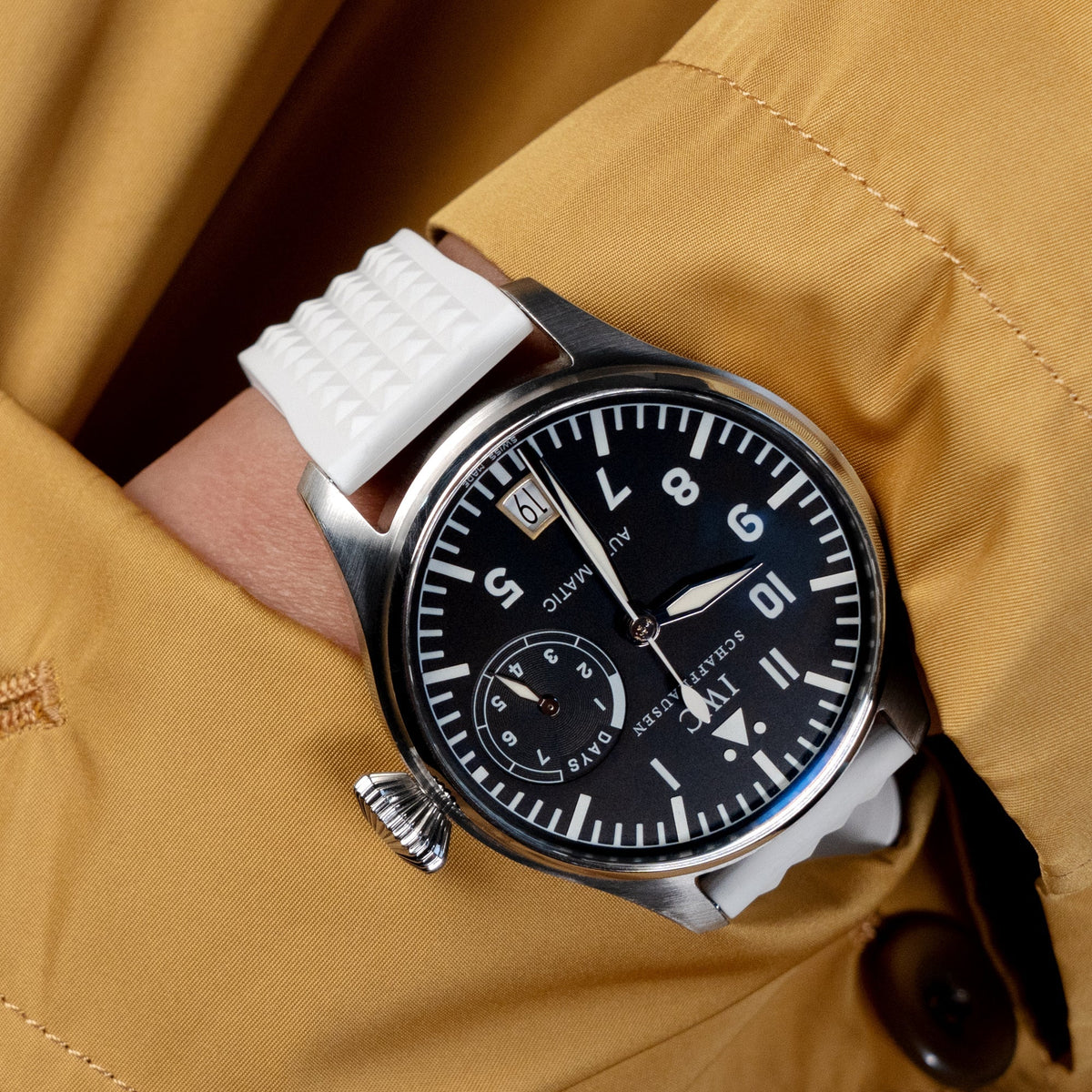 IWC Big Pilot watch 5002 46mm 7 Day Power Reserve Strapcode Watch Bands