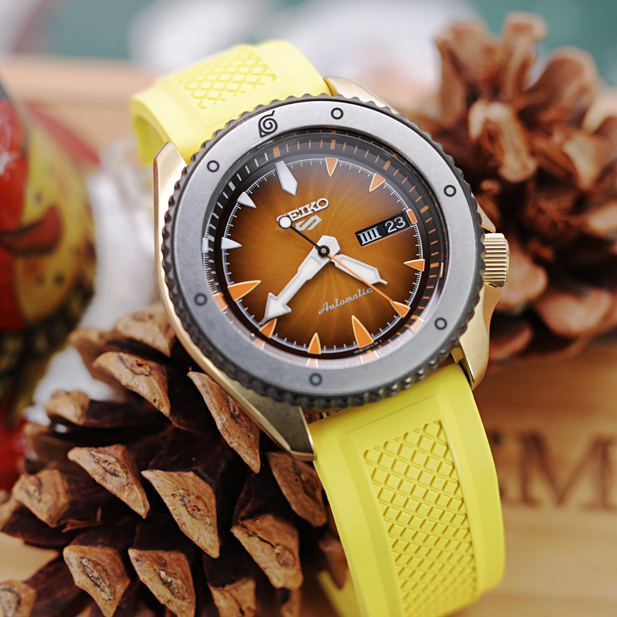 Seiko 5 Sports SBSA092 SRPF70K1 Naruto &amp; Boruto Limited 6500, NARUTO Strapcode Watch Bands