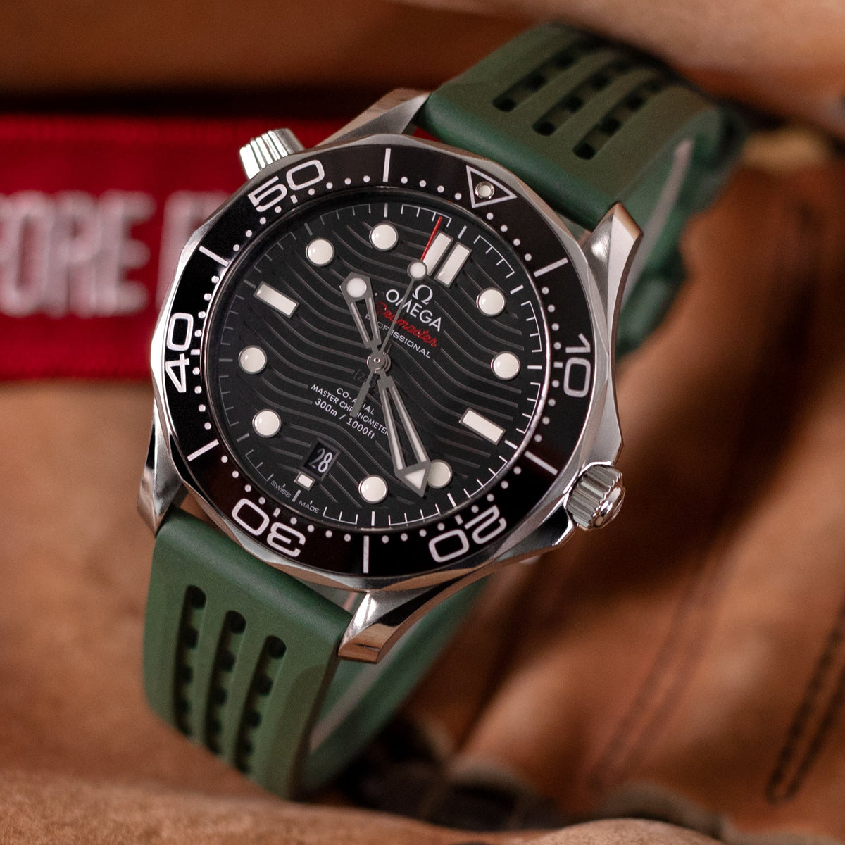 Ocellus Green Quick Release FKM Rubber Sports Watch Strap, 20mm or 22mm
