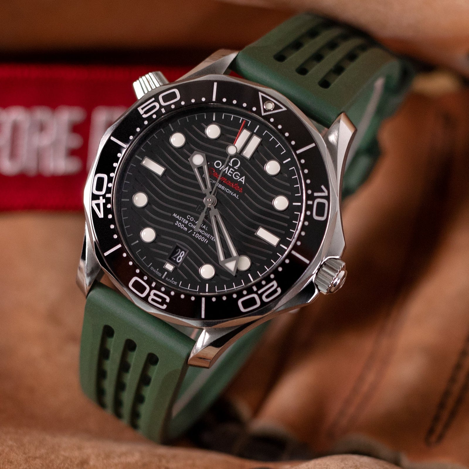Ocellus Green Quick Release FKM Rubber Sports Watch Strap, 20mm or 22mm