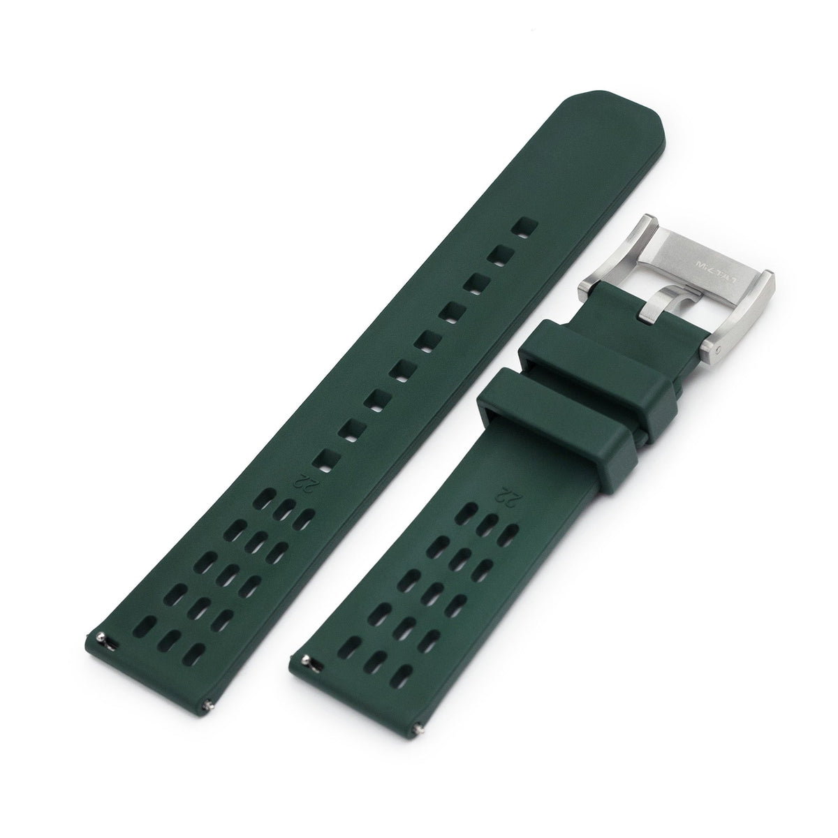 Ocellus Green Quick Release FKM Rubber Sports Watch Strap, 20mm or 22mm