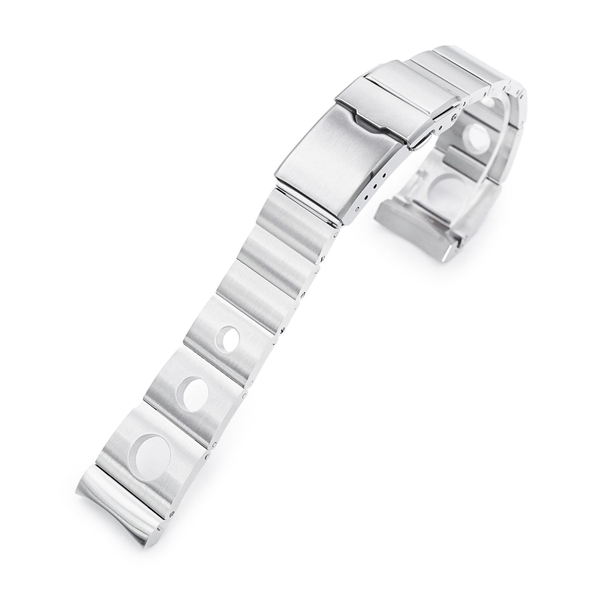 20mm Rollball version II Watch Band for Omega Seamaster 42mm, 316L Stainless Steel Brushed Baton Diver Clasp Strapcode Watch Bands