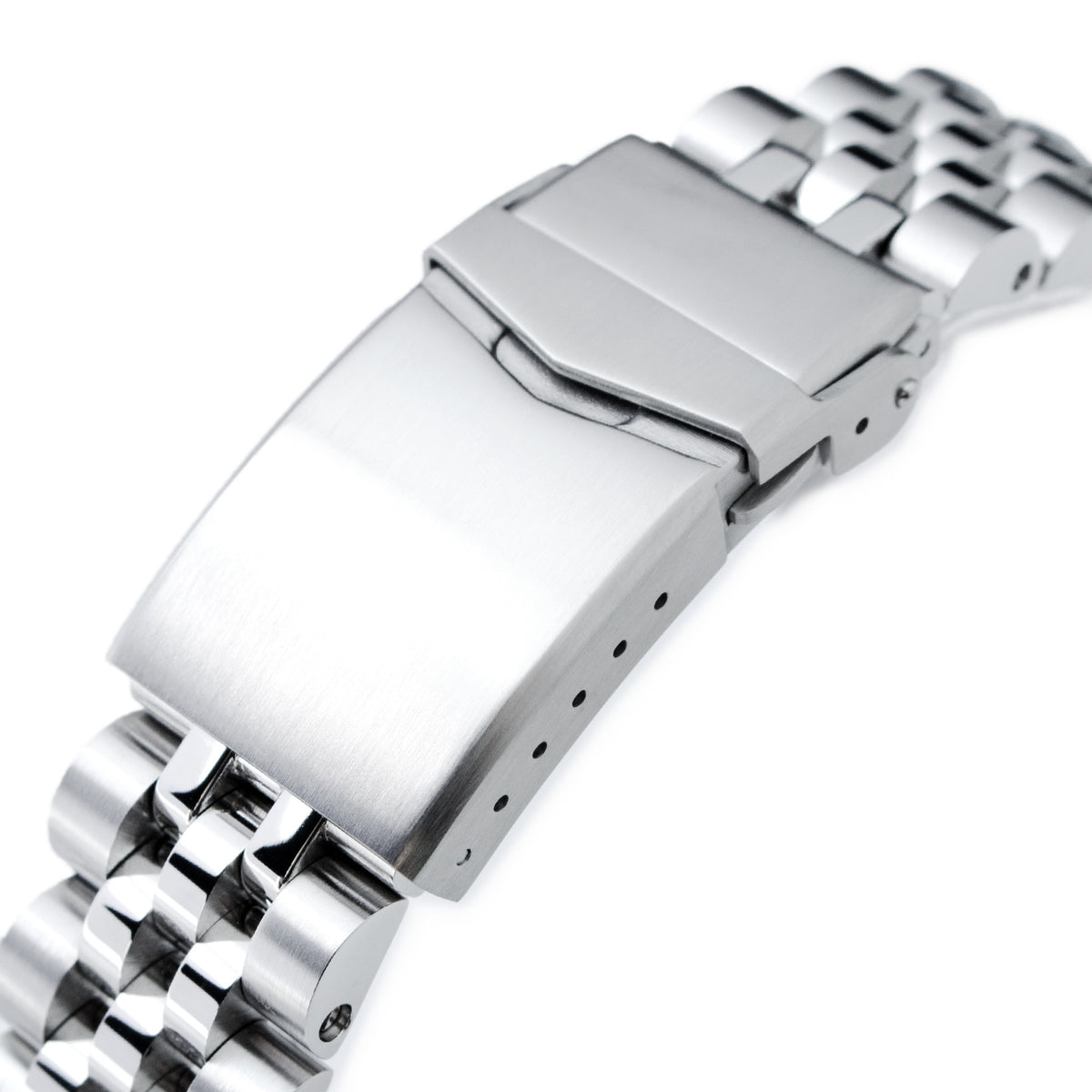20mm Angus-J Louis JUB Watch Band compatible with Seiko MM300 Prospex Marinemaster SBDX001, 316L Stainless Steel Brushed/Polished V-Clasp
