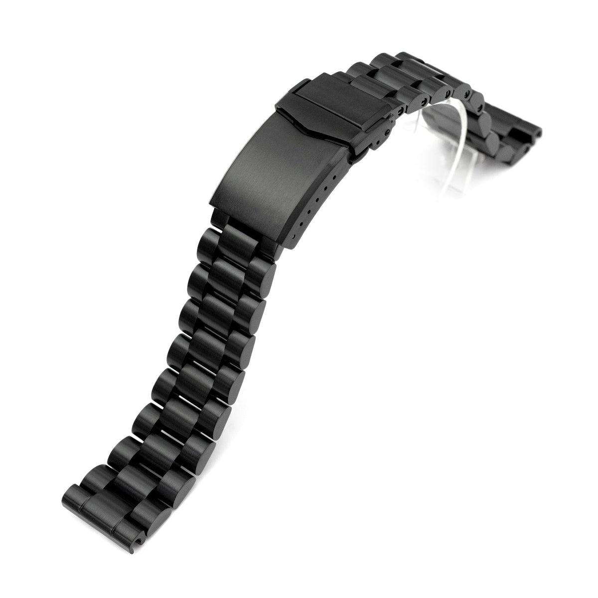 20mm Endmill Watch Band Straight End, 316L Stainless Steel Diamond-like Carbon (DLC coating) V-Clasp