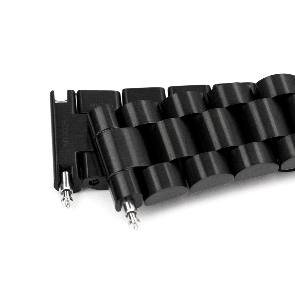 20mm Endmill Watch Band Straight End, 316L Stainless Steel Diamond-like Carbon (DLC coating) V-Clasp