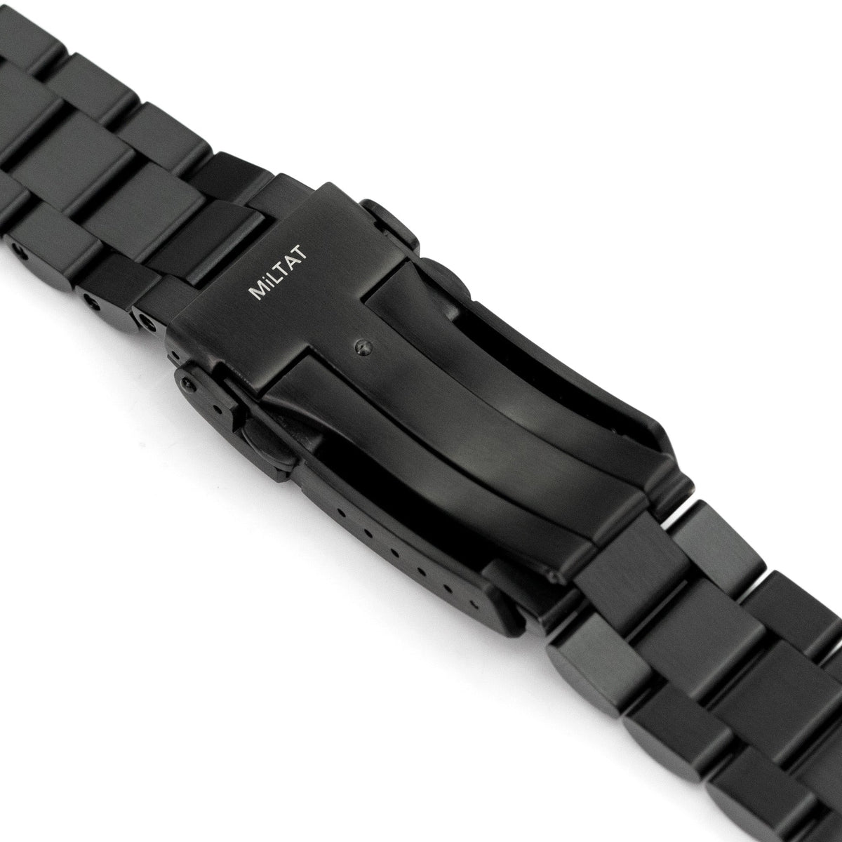 20mm Endmill Watch Band Straight End, 316L Stainless Steel Diamond-like Carbon (DLC coating) V-Clasp