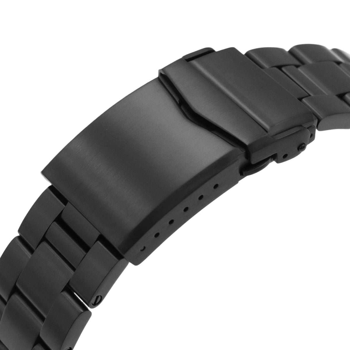 19mm, 20mm or 21mm Super-O Boyer Watch Band Straight End, 316L Stainless Steel Diamond-like Carbon (DLC coating) V-Clasp Strapcode Watch Bands