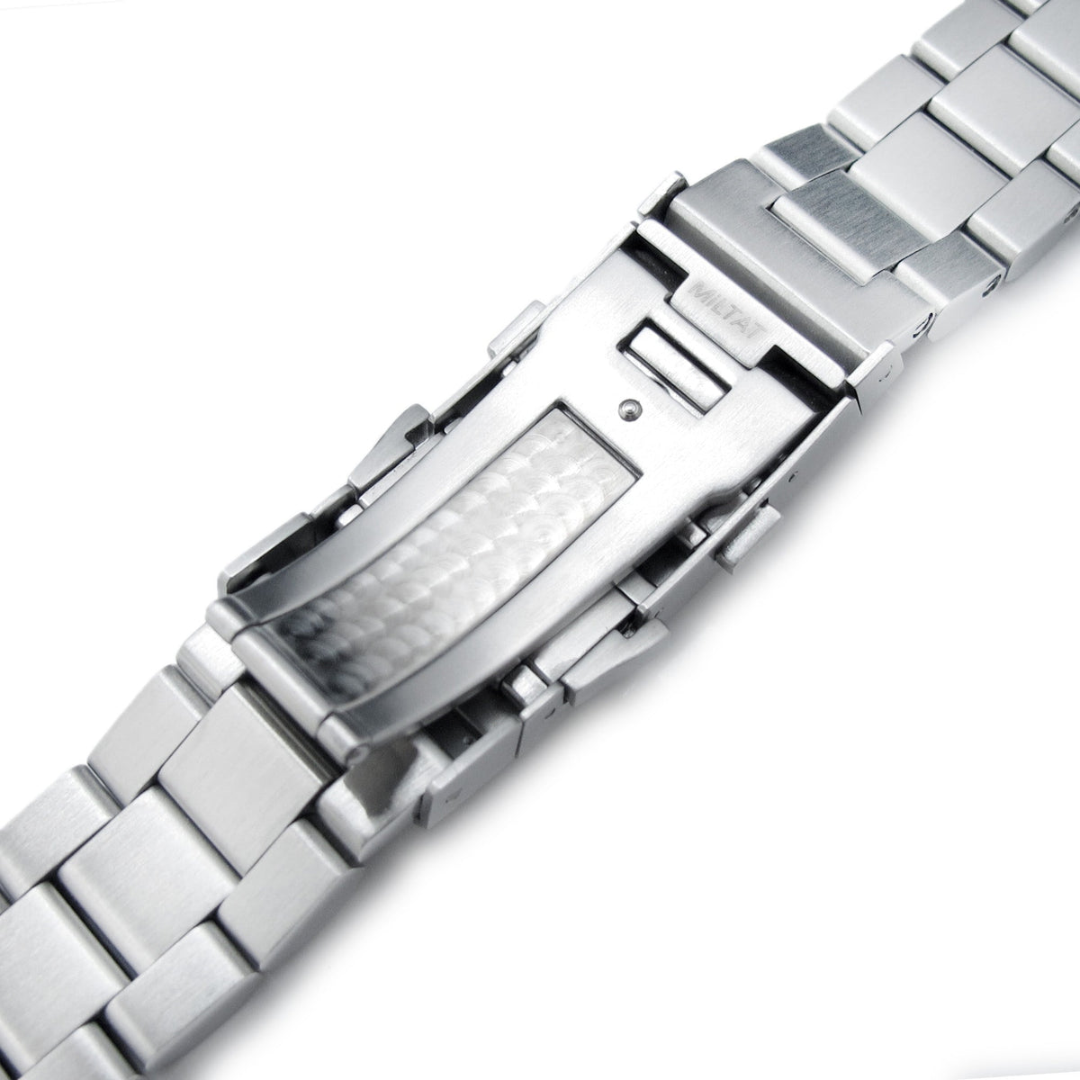 22mm Hexad Watch Band for Seiko King Samurai SRPE33, 316L Stainless Steel Brushed Wetsuit Ratchet Buckle Strapcode Watch Bands