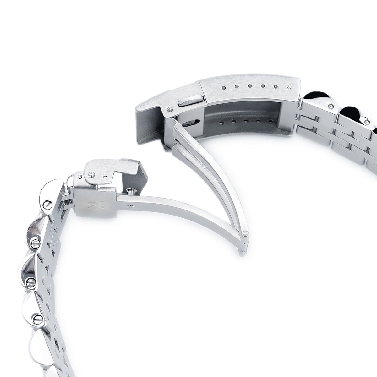 22mm Angus-J Louis JUB Watch Band compatible with Seiko Turtle SRP777, 316L Stainless Steel Brushed/Polished V-Clasp