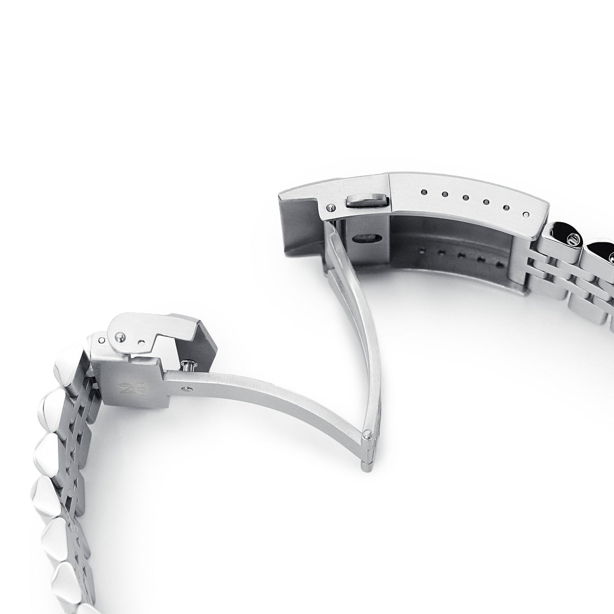 22mm Super-J Louis JUB Watch Band compatible with Orient Kamasu, 316L Stainless Steel Brushed V-Clasp