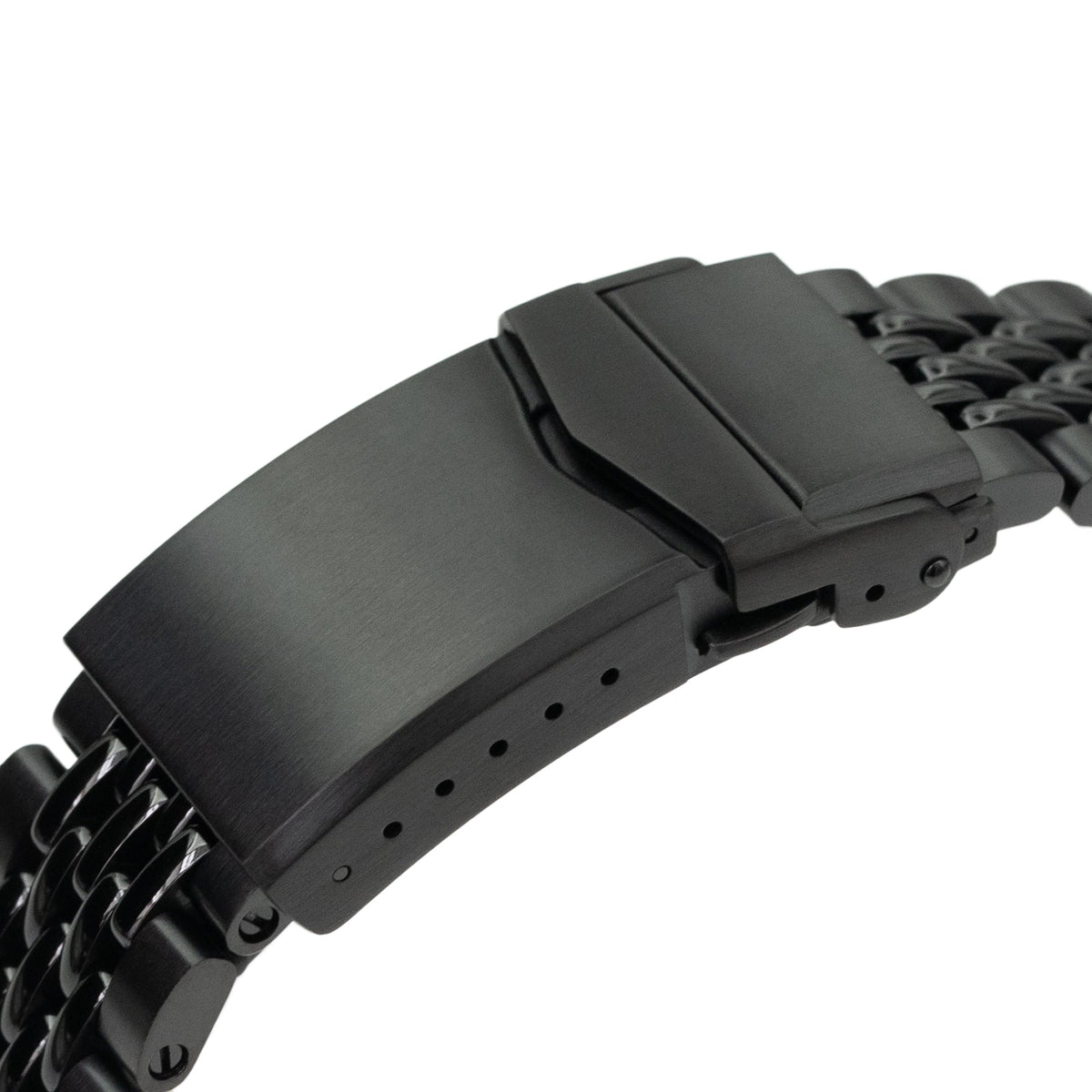 22mm Goma BOR Watch Band Straight End, 316L Stainless Steel Diamond-like Carbon (DLC coating) V-Clasp