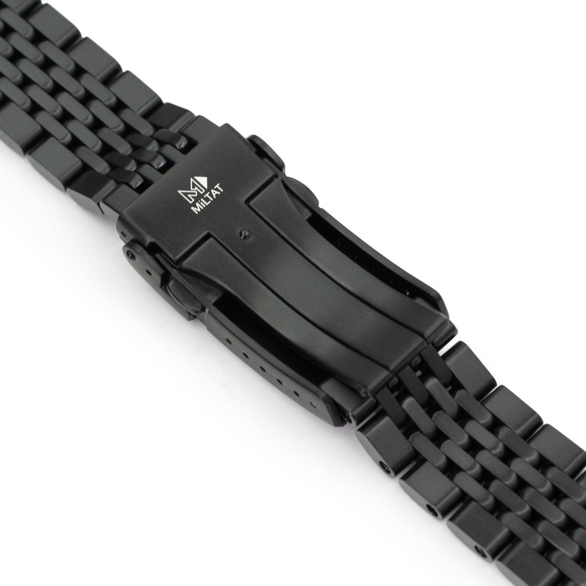 22mm Goma BOR Watch Band Straight End, 316L Stainless Steel Diamond-like Carbon (DLC coating) V-Clasp