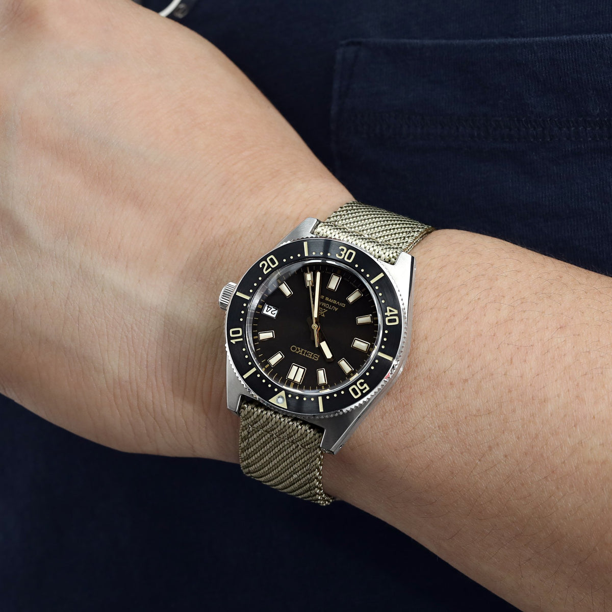 Seiko SPB147 Prospex Diver 62MAS Reissue Black Dial Strapcode Watch Bands