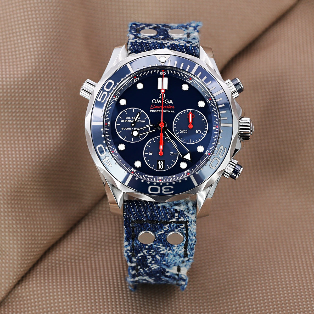 Omega Seamaster Diver 300M Co???Axial Chronograph 44 mm 21230445003001 Strapcode Watch Bands