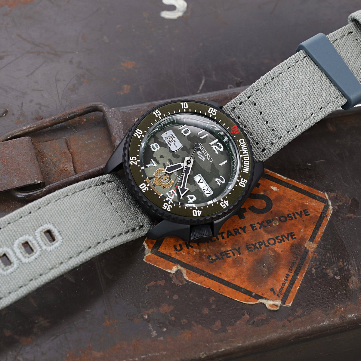 Seiko 5 Sports Street Fighter V Limited Edition SRPF21 'Guile' Strapcode Watch Bands