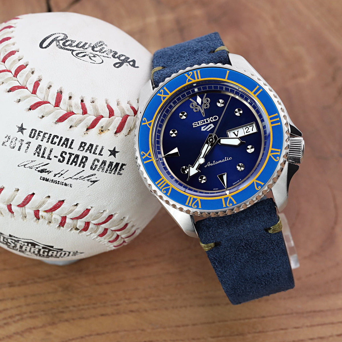 Seiko 5 Sports Street Fighter V Limited Edition SRPF17 'Chun-Li' Blue Jade Strapcode Watch Bands