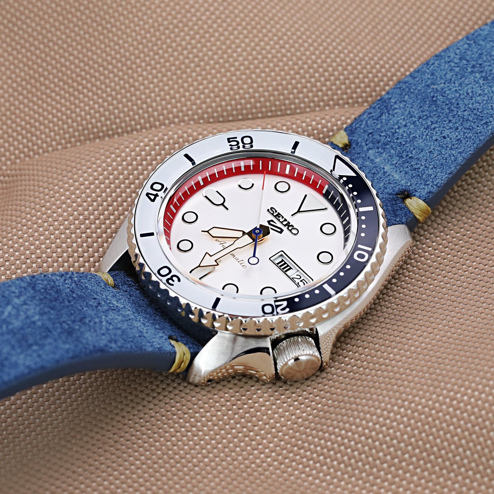 22mm Blue Quick Release Italian Suede Leather Watch Strap Military Green St. Strapcode Watch Bands