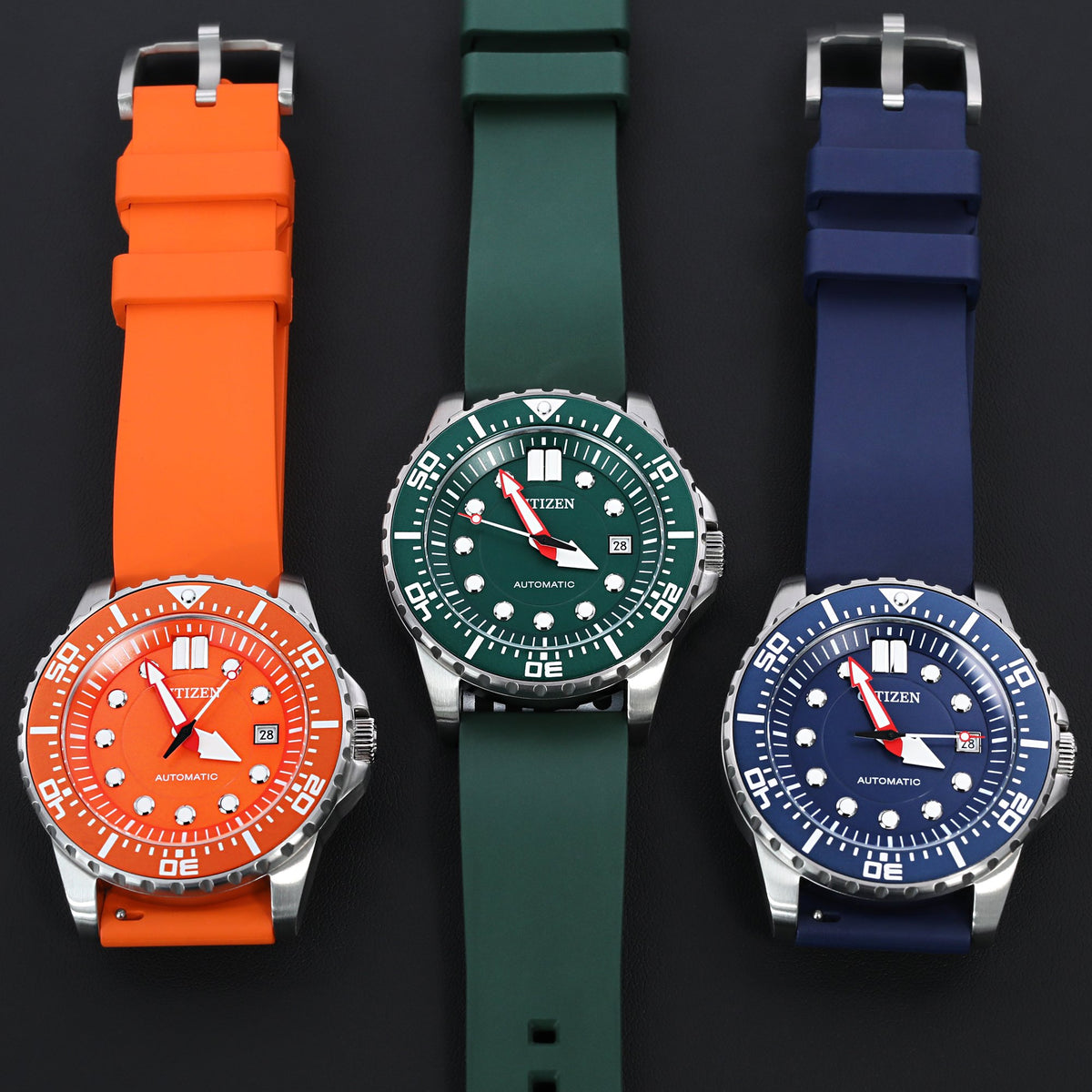 Citizen Mechanical watch Orange Dial NJ0128-80X Strapcode Watch Bands