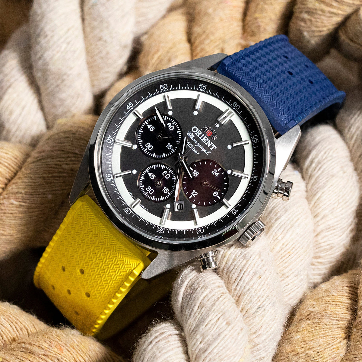 Orient Grey Panda Neo 70s Solar Chrono WV0011TX Japan Edition Strapcode Watch Bands