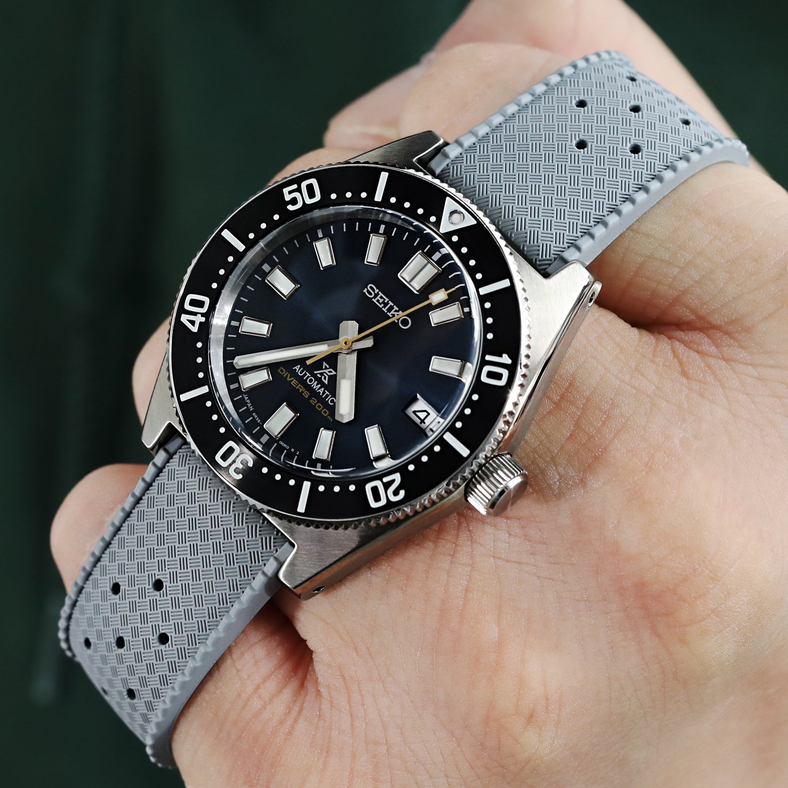 Quick Release Grey Tropic Pro FKM rubber watch strap, 20mm or 22mm Strapcode Watch Bands