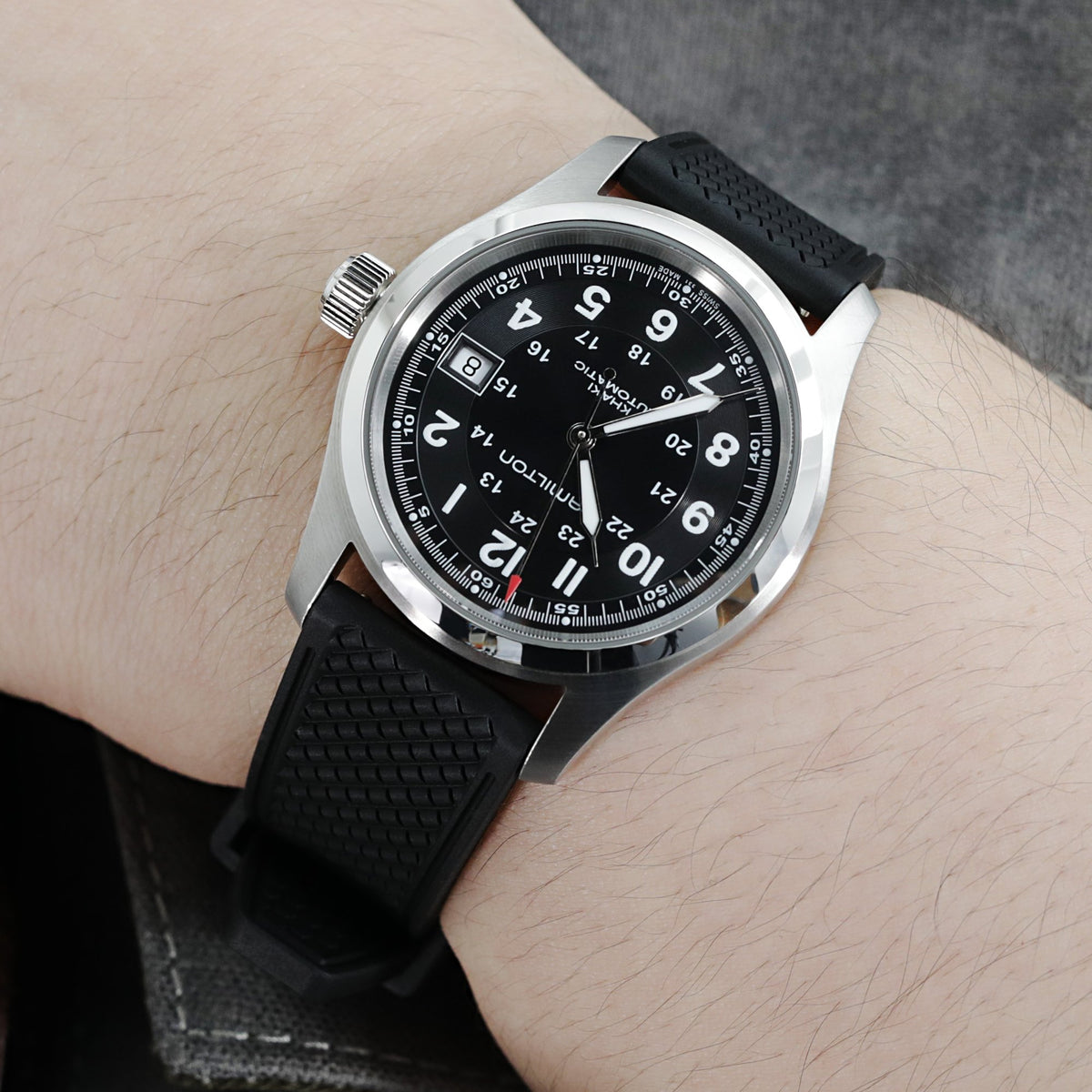 Hamilton Khaki Field Automatic 38mm Men Watch H70455733 Strapcode Watch Band