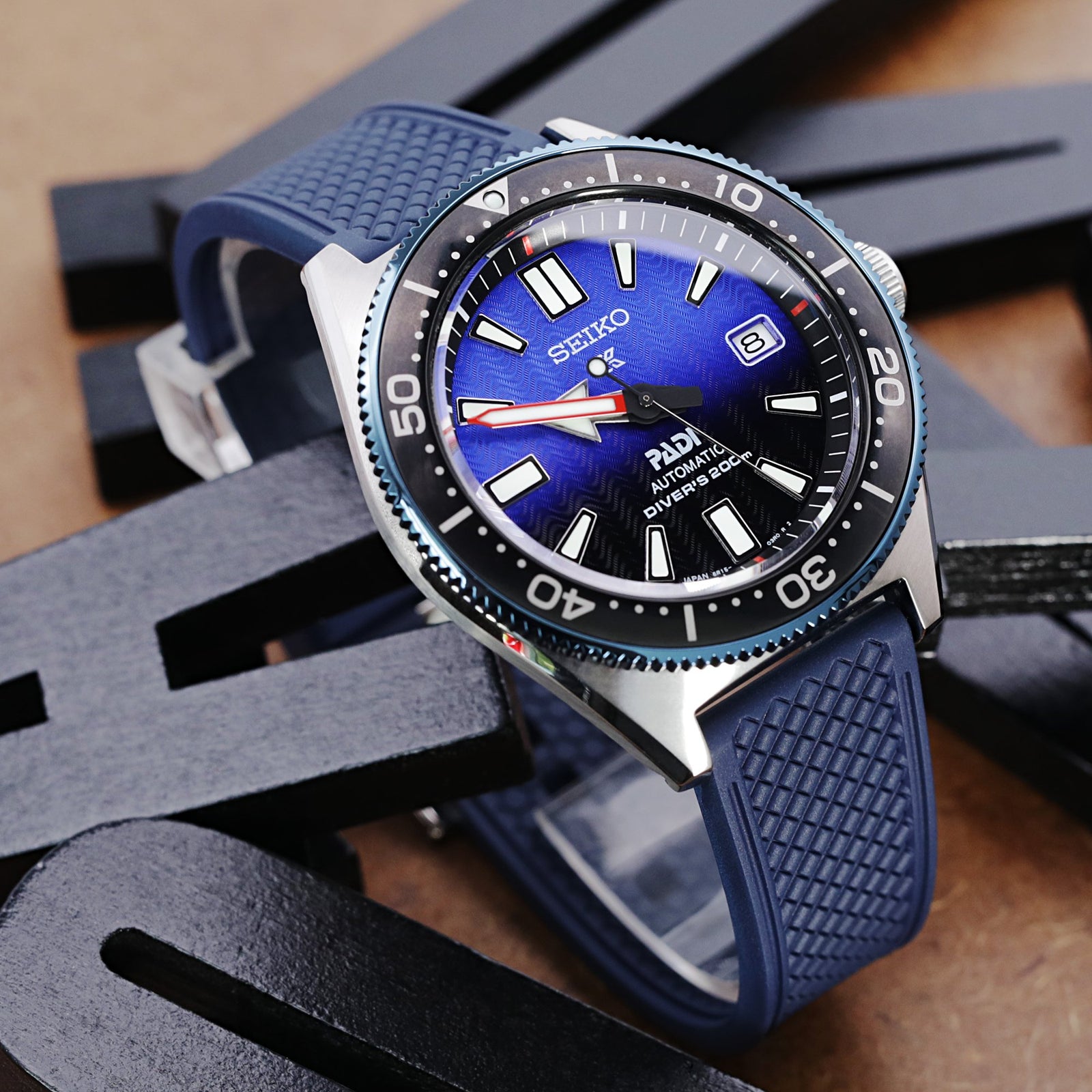HONEY Blue FKM Quick Release Rubber Strap, 20mm or 22mm Strapcode Watch Band