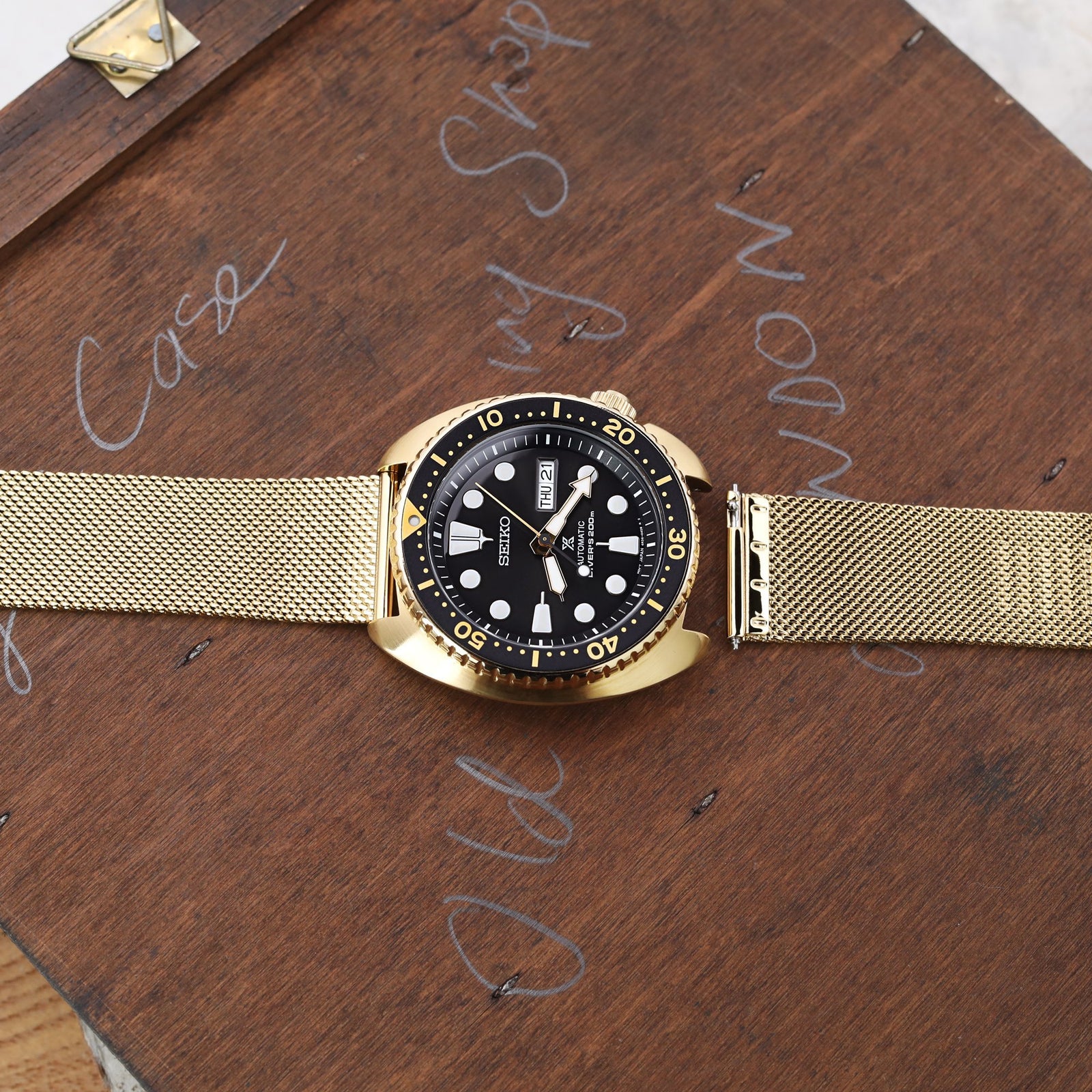 Quick Release Classic Superfine Mesh Watch Band, 18mm, 20mm or 22mm, Full IP Gold Strapcode Watch Bands