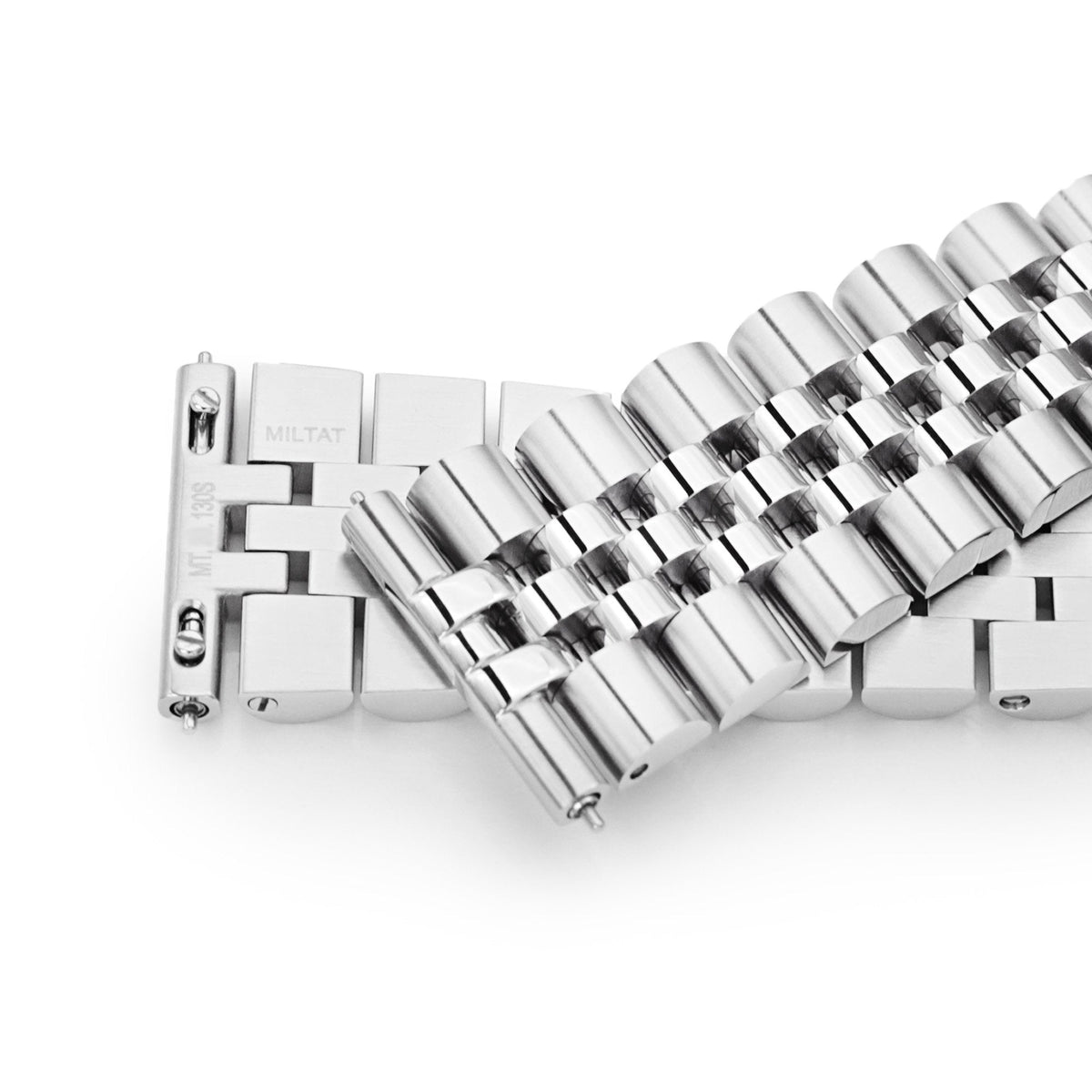 18mm, 19mm, 20mm Super-JUB II QR Watch Band Straight End Quick Release, 316L Stainless Steel Brushed V-Clasp Strapcode Watch Bands