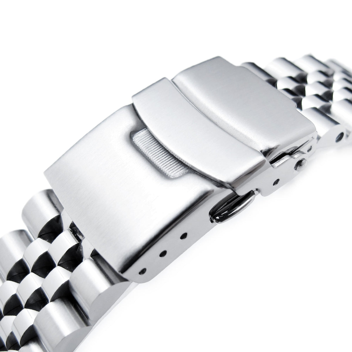 22mm Super-J Louis JUB Watch Band compatible with Seiko SKX007, 316L Stainless Steel Brushed
