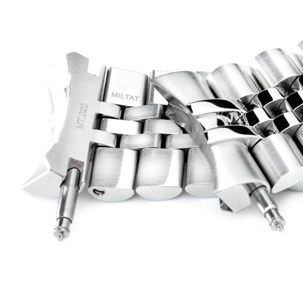 22mm Super-J Louis JUB Watch Band compatible with Seiko SKX007, 316L Stainless Steel Brushed