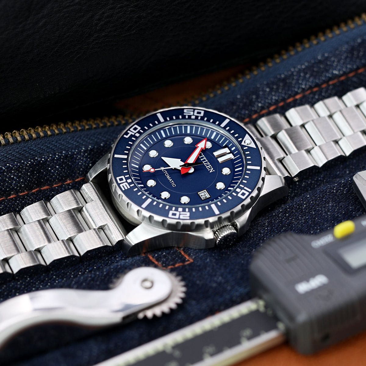 Citizen Mechanical watch Blue Dial NJ0121-89L Strapcode Watch Bands