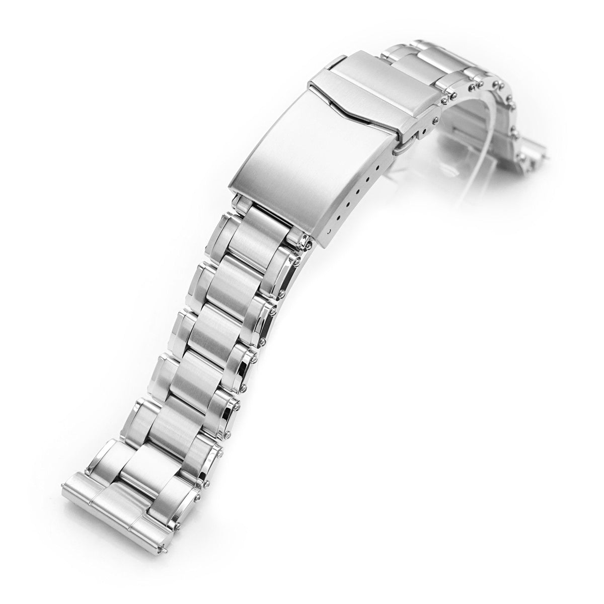 22mm Metabind QR Watch Band Straight End Quick Release, 316L Stainless Steel Brushed V-Clasp Strapcode Watch Bands