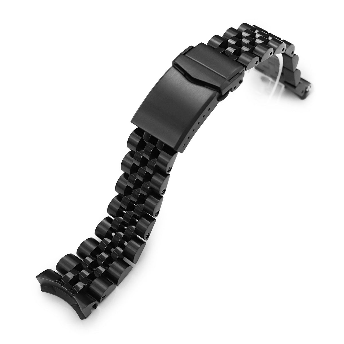 22mm Angus-J Louis 316L Stainless Steel Watch Band for Seiko 5 SRPD79K1, Diamond-like Carbon (DLC coating) V-Clasp Strapcode Watch Bands