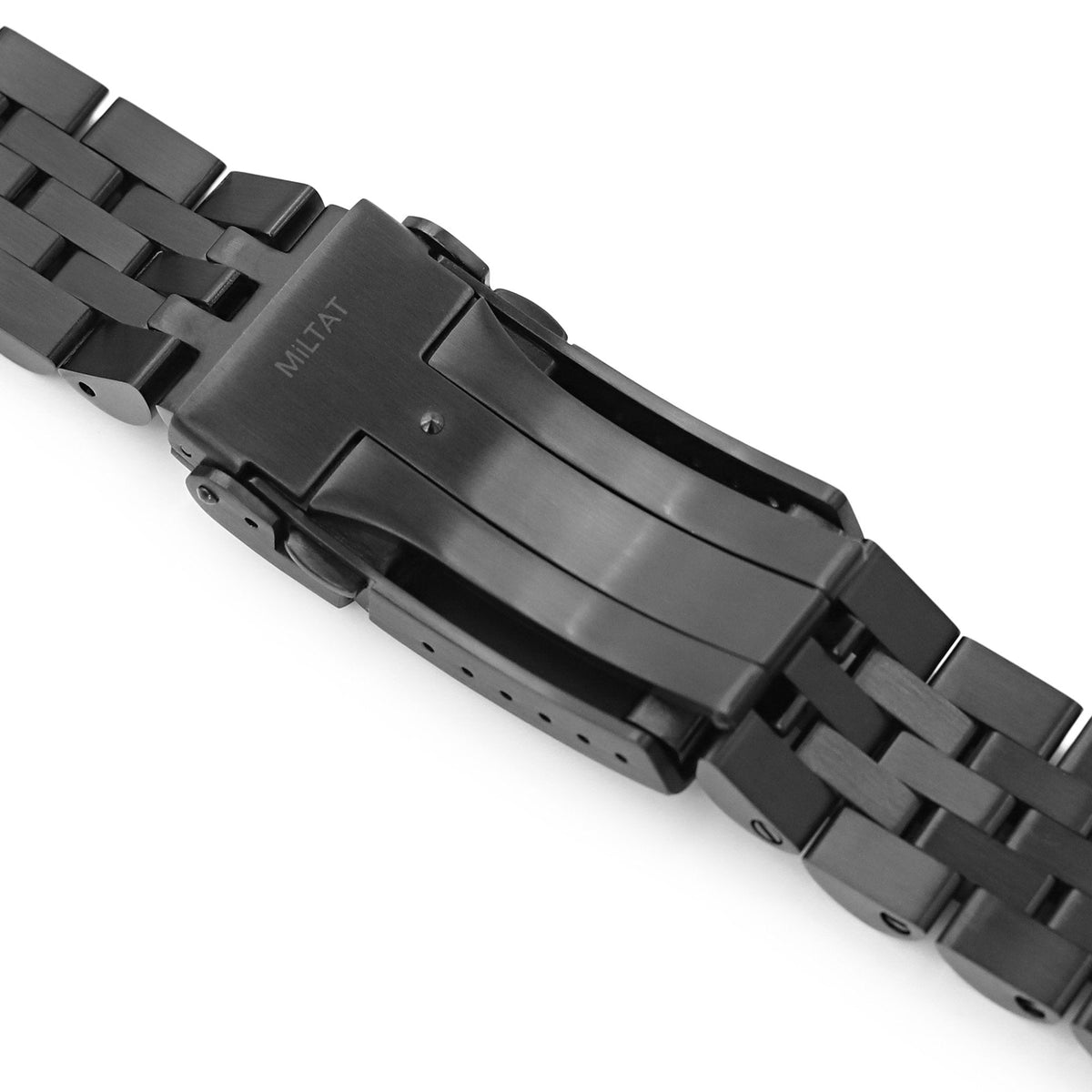 22mm Angus-J Louis 316L Stainless Steel Watch Band for Seiko 5 SRPD79K1, Diamond-like Carbon (DLC coating) V-Clasp Strapcode Watch Bands