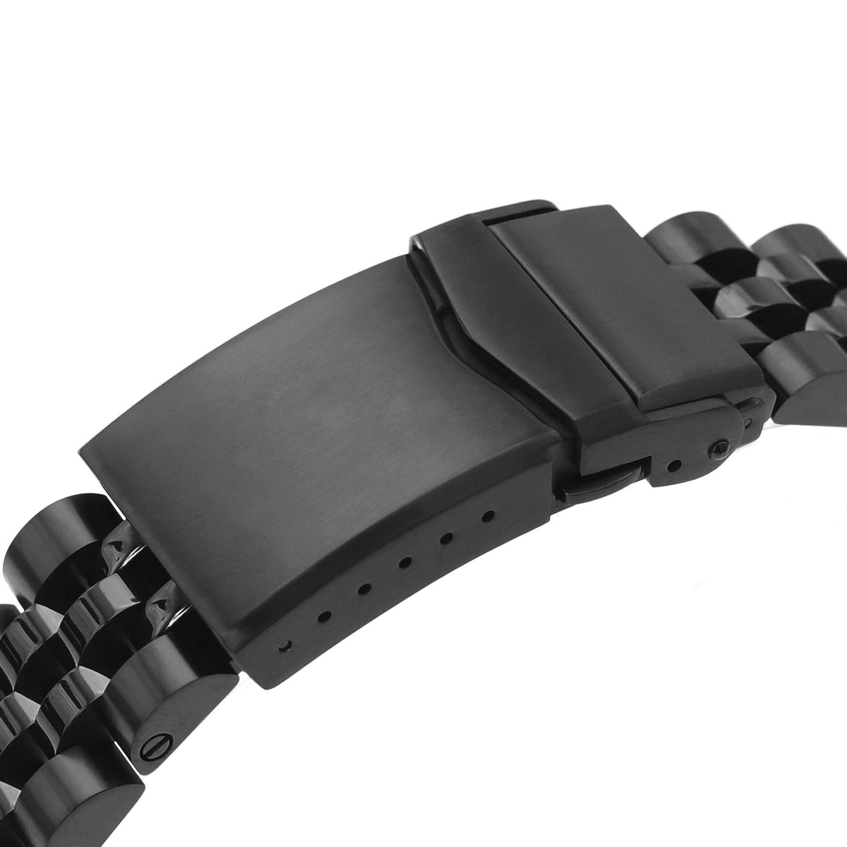 22mm Angus-J Louis 316L Stainless Steel Watch Band for Seiko SKX007, Diamond-like Carbon (DLC coating) V-Clasp Strapcode Watch Bands