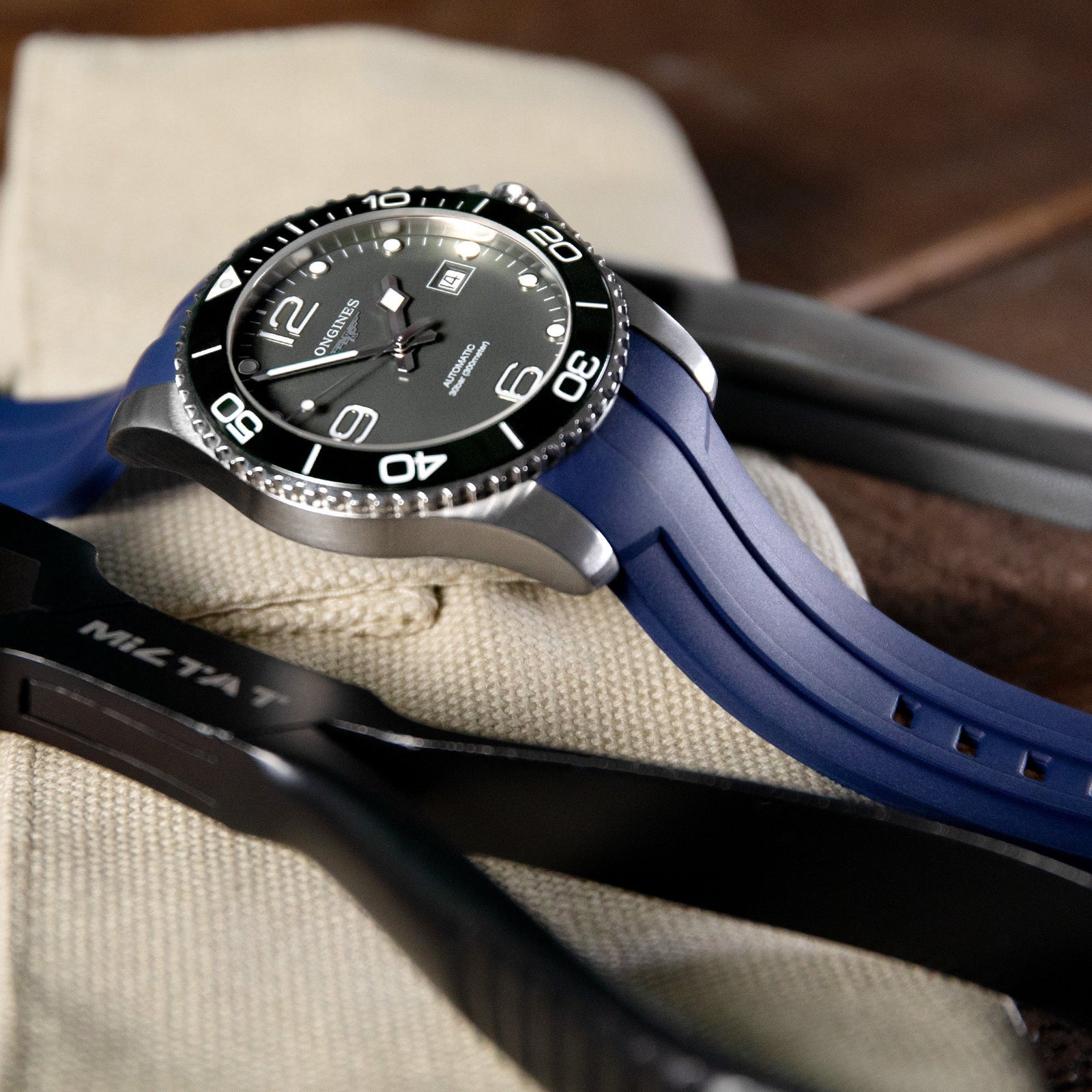 StrapXPro Premium Series - LXH1C Rubber Strap for Longines Hydroconquest Conquest Series Navy Blue