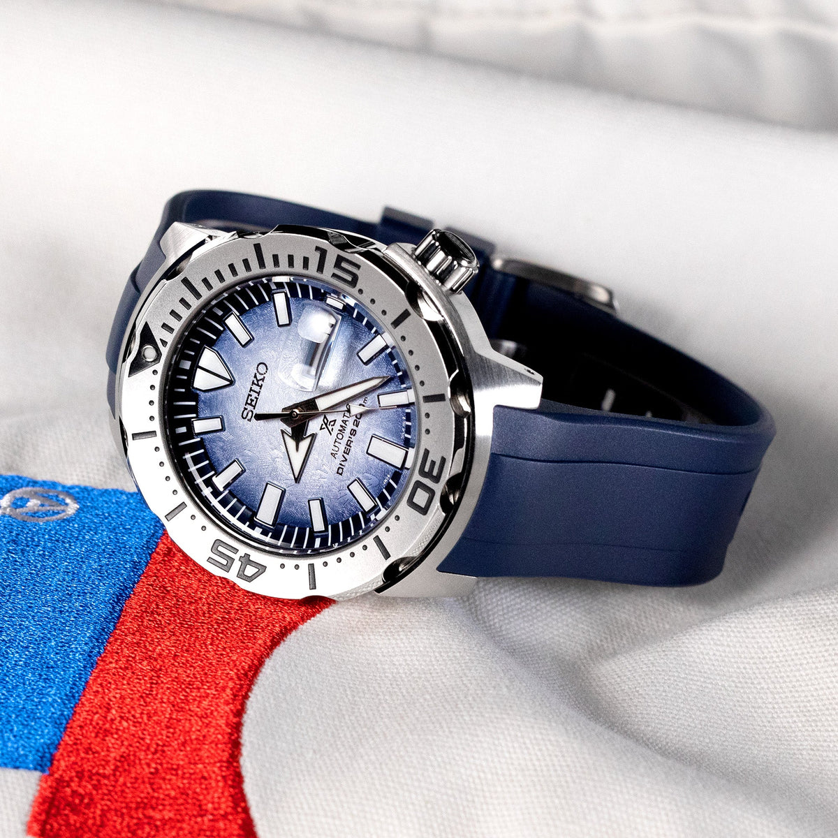 StrapXPro Lite - MX1A Rubber Strap for New Seiko Monster 4th Gen., Cloudbrust Blue